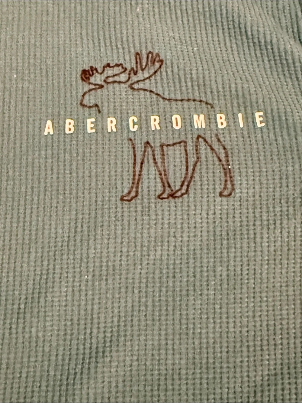 Abercrombie & FitchWaffle Knot Teal Long-Sleeve Thermal Shirt SZ 13-14 #0081